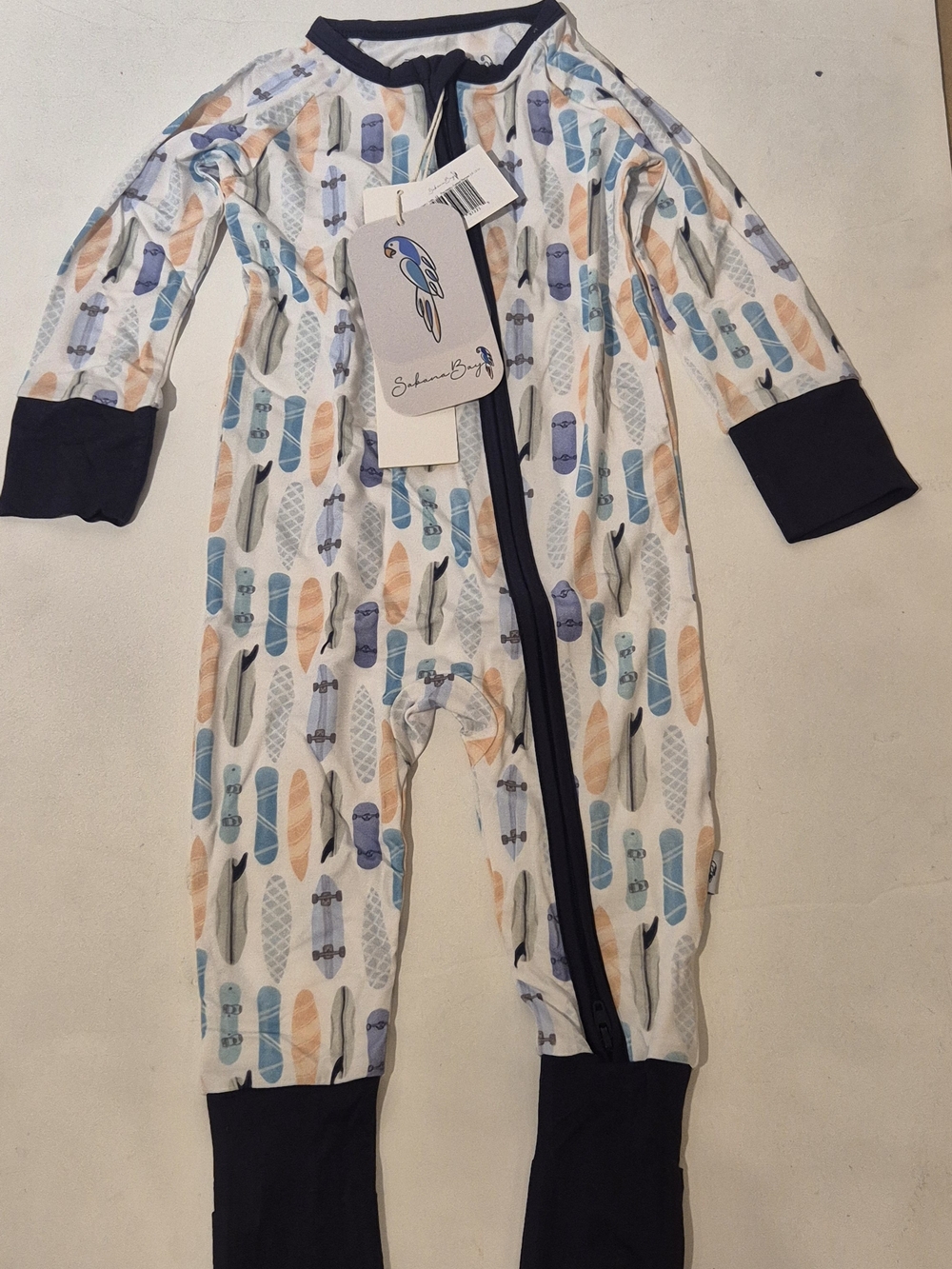 Bamboo Footed Zipped Baby Romper 9-12 Months The Malibu -Sabana Bay